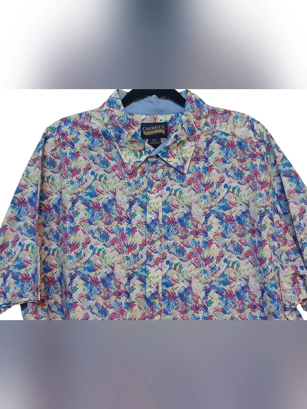 Cremieux- NWOT Premium Denim Abstract Shirt, Short Sleeves,Size 3XT, 100% Cotton